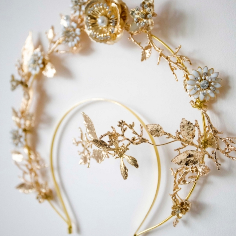 Floral Golden Bridal Tiara